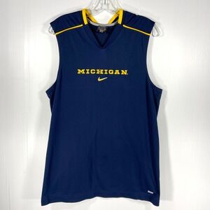 VTG Nike Team Michigan Wolverines Basketball Jersey Sleeveless Shirt Mens Small